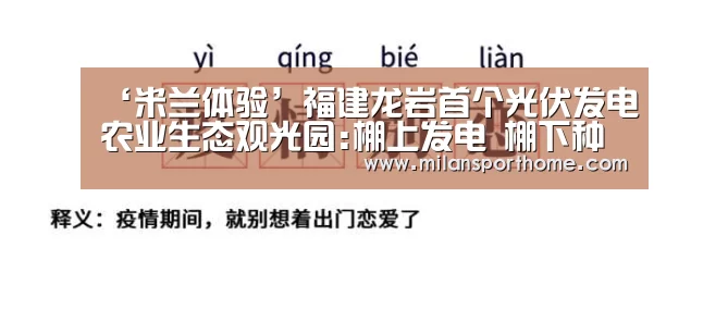 ‘米兰体验’福建龙岩首个光伏发电农业生态观光园:棚上发电 棚下种果(图3) 米兰首页